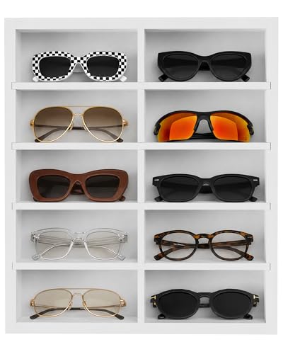 TJ.MOREE 10-Pair Sunglasses Organizer Display Case for Wall Eyewear Holder