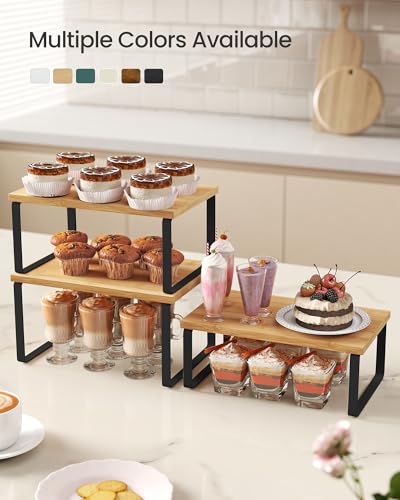 Cabinet Organizer Shelf, Set of 3 Kitchen Counter...