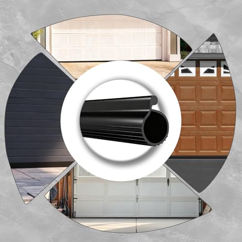 0.19" P Bulb Garage Door Seal Bottom Rubber 20.3 FT for Single Track, Black | Weather Stripping Noise Reduction Weatherproof Replacement Easy DIY Installation for Single Slot Overhead Door Overhead Door