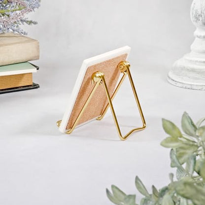 Folding Gold-toned Wire Easel Stand, 3" H x 2.75"... (Gold | Metal)