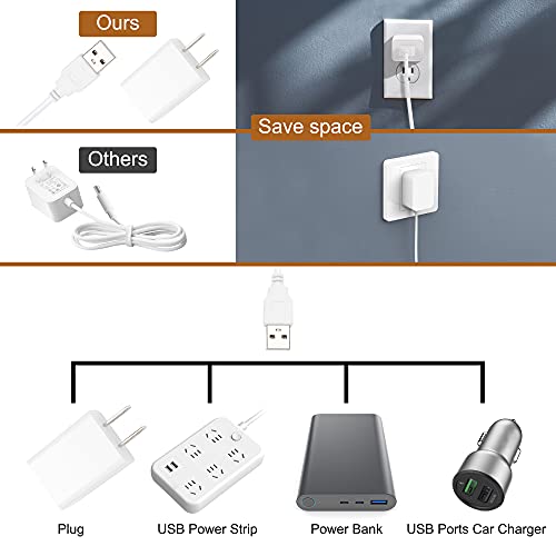 JUSJUBR Under Cabinet Lighting, 2pcs 12" 3000K Dimmable LED Closet Light, USB Plug, Memory Function, Linkable Cabinet Light Bar for Kitchen, Plug-in Workbench Light, Super Slim LED Light Bar for Room