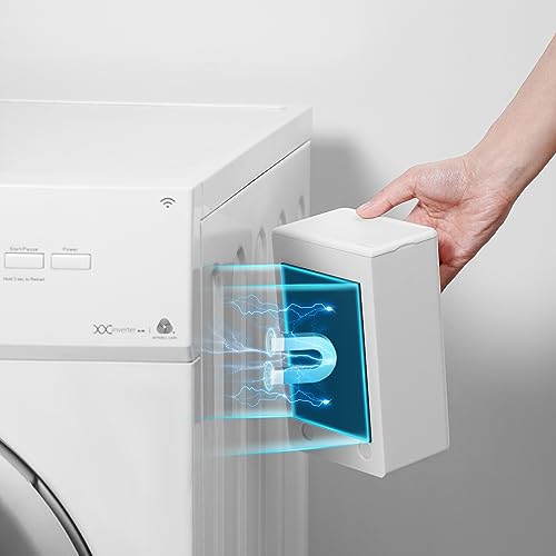 SUBEKYU Magnetic Dryer Sheet Holder Container Dispenser,Plastic,Cream White | Wall Dryer Sheet Box for Laundry Room Organization and Storage,Fabric Sheet Holder