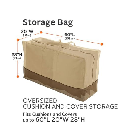Classic Accessories Veranda Water-Resistant 60 Inch Patio Cushion and Cover Storage Bag, Patio Furniture Covers
