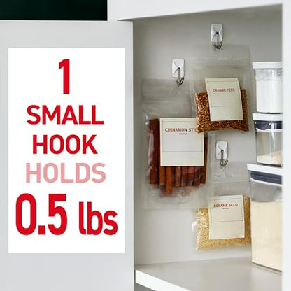 Command Small White Wire Hooks, 28 Hooks, 32 Strips | Damage-Free Hanging with Adhesive No Tools Wall Hooks for Hanging Decorations in Living Spaces, Holds up 0.5 lb