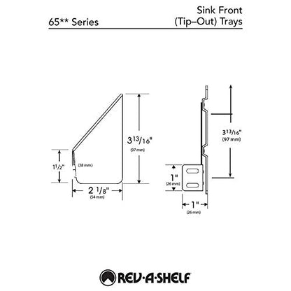 Rev-A-Shelf 14" Tip-Out Plastic Sink Trays for Kitchen and Bathroom Base Cabinet, Pull Out Vanity Shelf Home Organizer, White, 6572-14-11-52