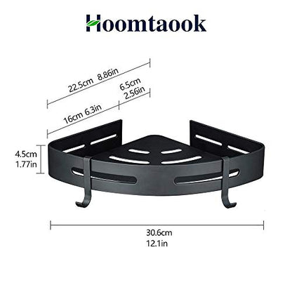 Adhesive Corner Shelf Bathroom Shower Caddy Organizer for Kitchen Toilet No Drilling 2-Tier Bathroom Corner Shelves Shower Caddies | For Kitchen Toilet No Drilling 2-Tier Bathroom Corner Shelves Shower Caddies Black