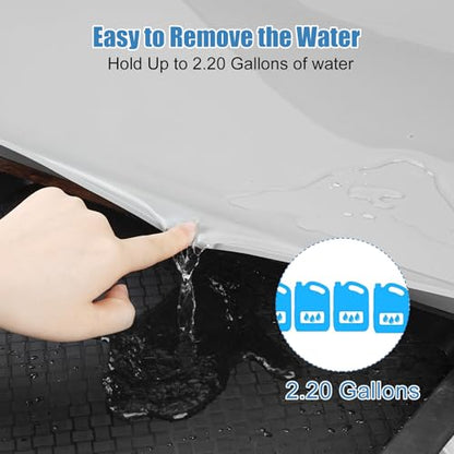 Under Sink Mat for Kitchen Waterproof, 40" x 19" Silicone Under Sink Liner Kitchen & Bathroom Cabinet Protector Mats, Heavy Duty Flexible Under Sink Drip Tray with Lip, Cool Grey