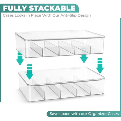 Sorbus Sunglasses Organizer - Plastic Stackable Eyeglass Case Storage Organizer for Multiple Glasses - Reading Glasses