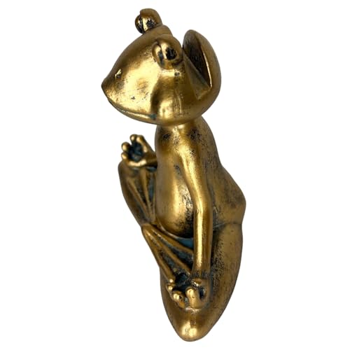 Top Brass Yoga Frog Eyeglass Holder – Whimsical Reading Glasses Sunglass Stand – Funny Desk Nightstand Keeper Rack Display – Meditating Zen Lotus Pose Figurine