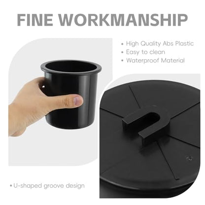 Dnyta 4pcs 4.2" x 4" Black Plastic Cup Holder Insert, Car Seat Cups Holders | Sofa Recliner Cup Holder Replacement, Couch Cups Poker Table Cup Holders for Table, Sofa, Boat, Truck, Car, Recliner