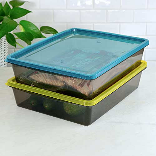 3 Pack 1.3 Gallon Food Storage Containers, Plastic... (Plastic)