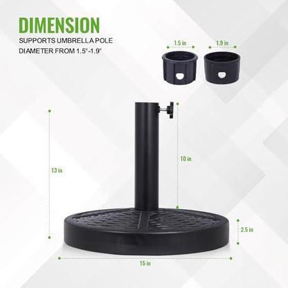 Backyard Expressions 26.5 Lb Umbrella Stand, Patio Umbrella Base, 15 in Diameter