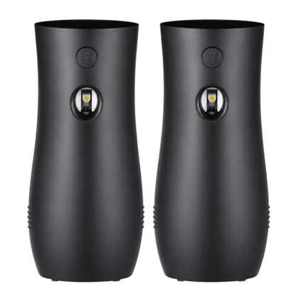 Stardrix Automatic Air Freshener Spray Dispensers 2-Pack, Battery Operated Aerosol Sprayer, Wall Mounted & Freestanding, 3 Auto Scent Release Time Settings for Home and Commercial Place, Black