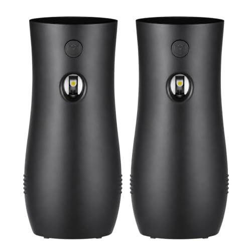 Stardrix Automatic Air Freshener Spray Dispensers 2-Pack, Battery Operated Aerosol Sprayer, Wall Mounted & Freestanding, 3 Auto Scent Release Time Settings for Home and Commercial Place, Black
