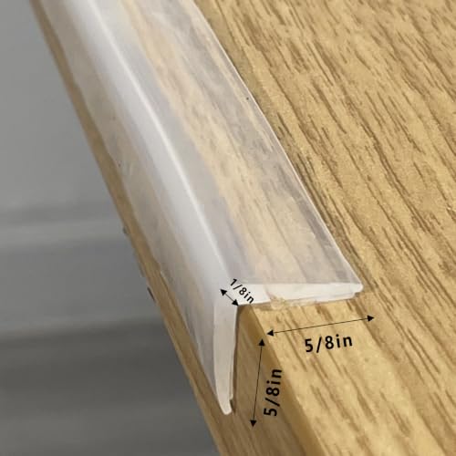 100% Silicone Clear Edge Protector Baby Proofing Furniture Guard, 3FT | Pre-Taped Adhesive Table Corner Guards, Flexible for Child Safety, Wall Cabinets Counter Bumper, 5/8" Depth