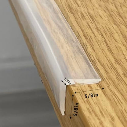100% Silicone Clear Edge Protector Baby Proofing Furniture Guard, 3FT | Pre-Taped Adhesive Table Corner Guards, Flexible for Child Safety, Wall Cabinets Counter Bumper, 5/8" Depth