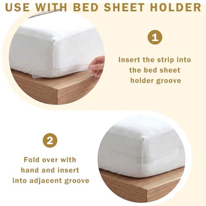 8 Pcs Replacement Strips for Bed Sheet Holder, Clear Bedsheet Replacement Straps Compatible with Most Bed Lock Sheet Holders