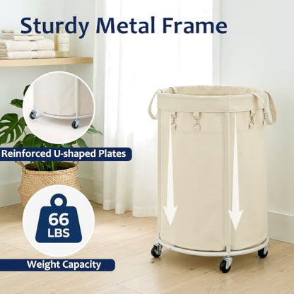 150L Large Capacity Rolling Laundry Basket Hamper with Wheels, Clothes hamper and Removable Bag for Home, Laundry Room, Bedroom, Bathroom, Apartment, Dorm