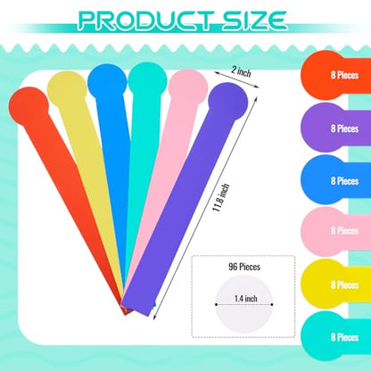 Geyee 48 Pcs Library Book Dividers for Shelves with Stickers, Library Assorted Colored Book Shelf Dividers Plastic Flexible Shelf Marker Set for Teacher Supplies