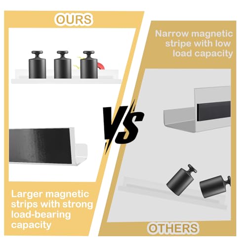 2 Pack Magnetic Book Shelf for Classroom, Strong 8.8lb Magnet Acrylic Whiteboard Shelves, Teacher Supplies Organizer for Kids Books, Posters, Flash Cards, Classroom Accessories Storage (white)