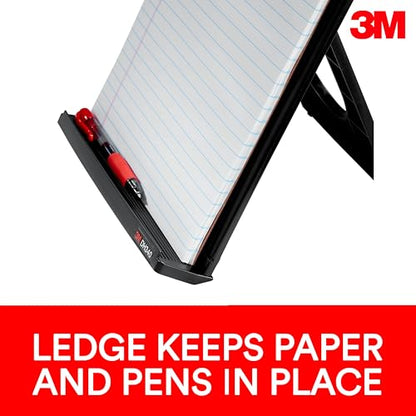 3M Desktop Document Holder for Monitor, 3.375 in x 12.0 in x 1.75 in | Desktop Document Holder For Desk And Typing, Adjudtable, Space Saving Design Holds Papers Vertical For Easy Viewing