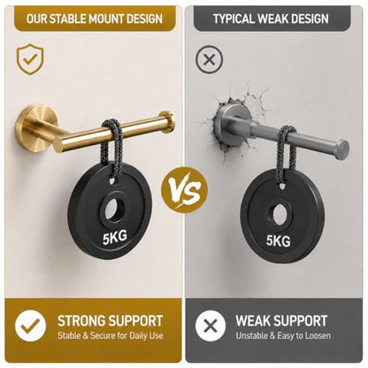 Toilet Paper Holder Towel Ring Brushed Gold Bathroom Hardware Hand Towel Holder Bathroom Accessories Set Wall Mount Stainless Steel 2 Pieces