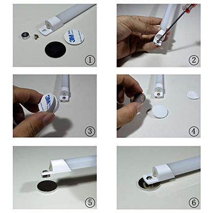 110V LED Under Cabinet Lighting,17inch LED Strip L... (White(6000K) | Plastic)