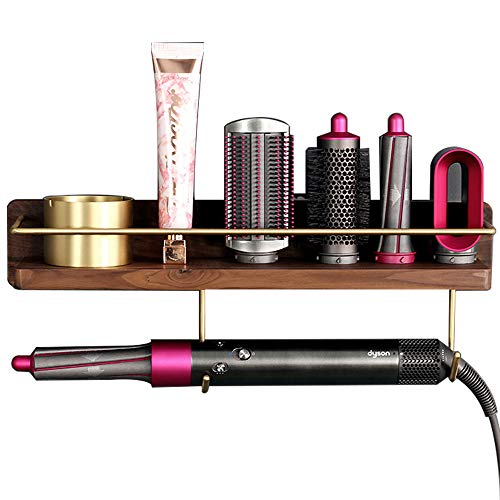 Wall Mounted Holder for Dyson Airwrap Styler Hair... (Brown | Metal, Wood)