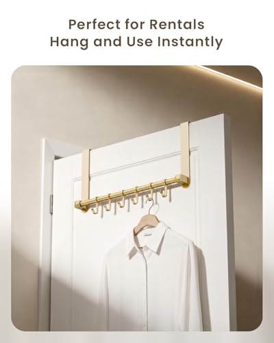 BOF Heavy Duty Over The Door Hooks, Moving 6 Door Hooks for Hanging, Over the Door Hanger Organizer for Bathroom | heavy duty door hanger hook, adjustable over the door hanger, overhead door hangers,thin over the door hooks