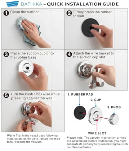 Suction Cup Hooks Razor Holder Powerful Vacuum Organizer for Towel, Razor, Coat, Bathrobe and Loofah 304 Stainless Steel Removable Hooks for Bathroom & Kitchen, Towel Hanger Storage (Silver)