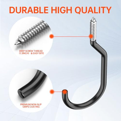 GURADESIGN 16-Pack Heavy Duty Bike Hook, Loading Capacity 100 LBS, 6 inch, Bike Hooks for Garage Wall and Garage Ceiling