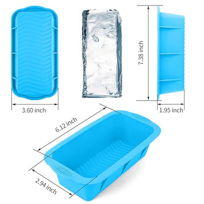 Extra Large Ice Block Mold, 4 Pack 9.4lb Big Ice Cube Molds | Silicone Ice Bath Accessories Water Chiller for Cold Plunge or Coolers