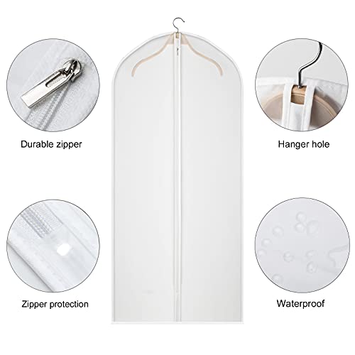 40/50/60 Inch Garment Bags 12 Pack Dress Bags Suit Bags | Dustproof Peva, Translucent Clothes Covers, Reusable, Durable Full Zipper, For Hanging Clothes, Long Dresses, Suit, Coat