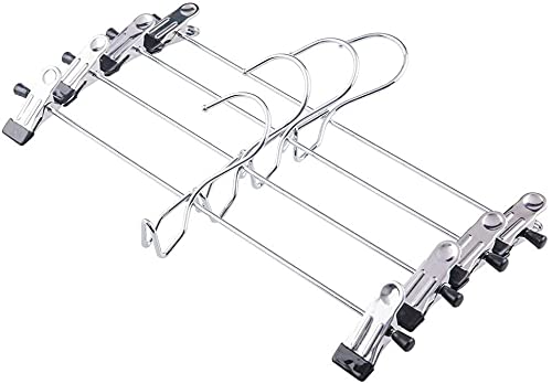 Tosnail 15 Pack Stackable Skirt Pants Clothes Hangers with Non-Slip Clips, Add-On Hangers, Cascading Hangers Space Saving Closet Organizer