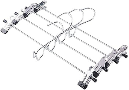 Tosnail 15 Pack Stackable Skirt Pants Clothes Hangers with Non-Slip Clips, Add-On Hangers, Cascading Hangers Space Saving Closet Organizer