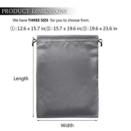 PlasMaller Dust Cover Storage Bags Thick Silk Cloth Pouch with Drawstring For Luxuries Handbags Tote Purses Shoes Boots, Silver (19.6 x 23.6 in)