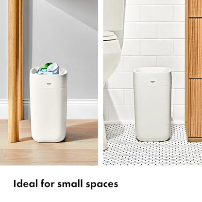 OXO Good Grips Trash Can, Bathroom Trash Can - White