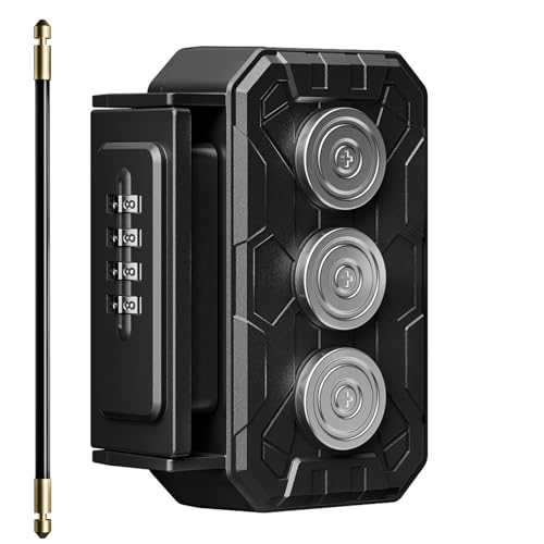 3xN52 Magnetic Key Lock Box,Magnetic Key Holder,Magnet Key Box for Under car,Hide a key with 10000+ Secure Combinations with Strong Magnet for Storage Indoors, Outside