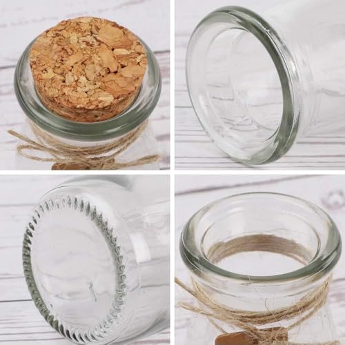 CUCUMI 12pcs 3.4oz Small Glass Jars with Cork Lids Mini Storage Bottles