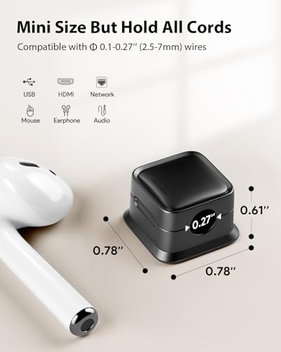 12 Pack Cord Organizer, Magnetic Cable Clips, Under Desk Management, Black | 0.27in Cable Compatible,Strong Adheive Wire Holder Keeper,Easy Open Phone Charger Holder for Home Car Desk Nightstand Office