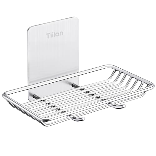Self Adhesive Bar Soap Dish for Shower, Bathroom S... (Silver | Stainless Steel)