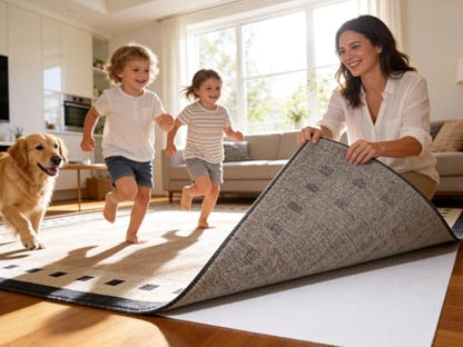 Mayhawk Non-Slip Rug Gripper Pad: Residue-Free Silicone, Hard Floors, 2X3Ft | Vacuum Tech for stronger grip; adhesive-free, BPA-free, low-profile, odorless, washable, reusable, safe for hardwood/tile/LVP