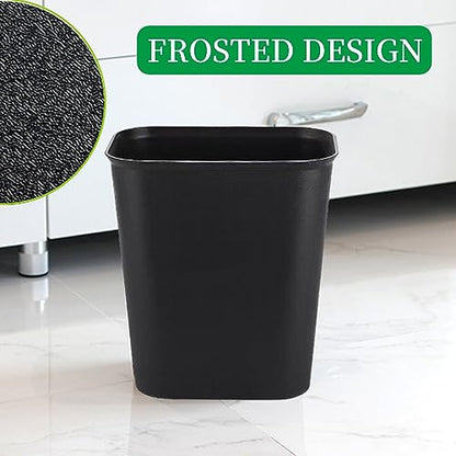Black Small Trash Can 4Pack, 2Gallon/8L Plastic Office Trash Bin Garbage Can Under Desk, Trash Cans for Bedroom, Office and Kitchen, Trash Bins WasteBasket Fits Narrow Space, Plastic Trash Can