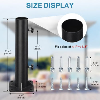 Patio Umbrella Base, Heavy Duty Deck Umbrella Mount, Outdoor Umbrella Flag Pole Holder Stand Base for 1"-1.8" Pole, Umbrella Base for Pool, Entryway, Patio Table, Balcony, Decks, Docks, Backyard 1PC