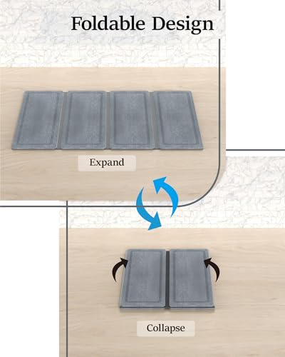Foldable Diatomaceous Earth Bath Mat, Quick-Dry Stone Bathroom Mat, 60cm x39cm x0.9cm No Slip Absorbent Mat for Bathrooms, Households, and Kitchens
