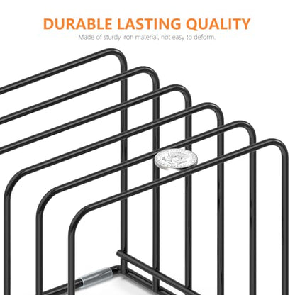 Kitchen Cabinet Organizer, Steel Cookware Holder, Divided Holder with 5 Slots for Skillets Baking Tray and Chopping Board Rack - Baking Pan Holder Storage (1 PC)