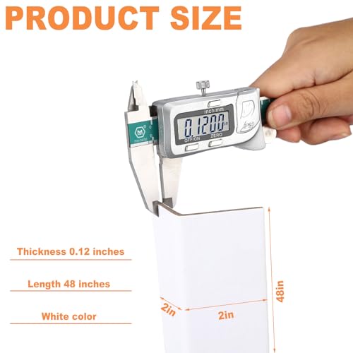 Cardboard Edge Protector 2” X 2” X 48”, Pack of 50 – Cardboard Corner Protectors for Shipping White V-Board Pallet Corner Protectors
