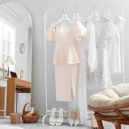 DEILSY™ Clothes Hangers with Clips 12 Pack Crystal Clear Plastic Hangers | Pants hangers with clips and 360° swivel hook, clip hangers for pants, skirts, suits and dresses in any closet