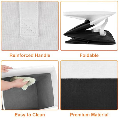 Laundry Basket 3-Pack, Laundry Hamper, 75L-Black | Clothes Laundry Hamper, Collapsible Laundry Basket, Freestanding laundry hamper with Handles, Towel Storage for Home or Dorm