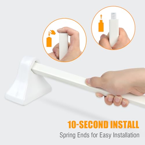 24 Inch Replacement Towel Bar for Ceramic Holder - Cut to Fit Any Size, Spring Loaded Adjustable Plastic Towel Rod for Porcelain Holders, No Demolition Installation, Rental & Vintage Bathroom Friendly